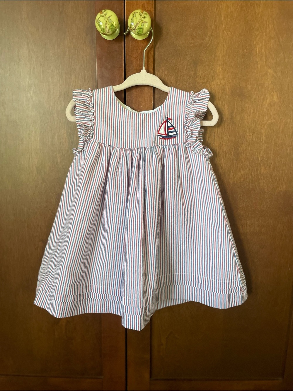 Marmellata Striped Toddler Dress Sz 18 months - Nautical Coastal Cotton Red Blue